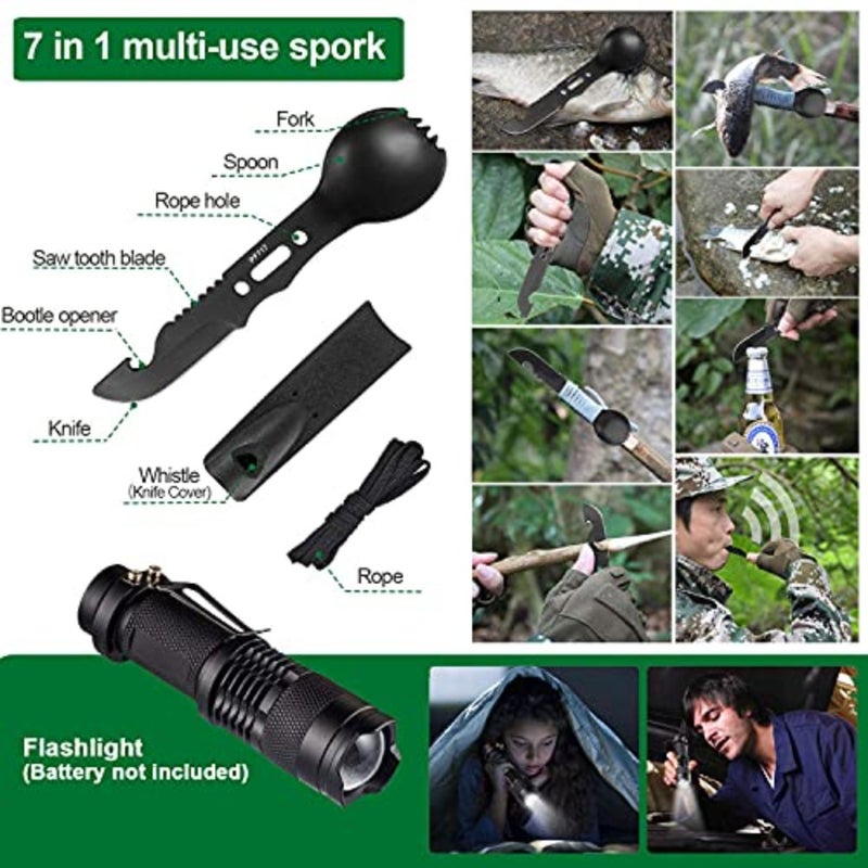 Survival Kit 35 in 1, First Aid Kit, Survival Gear, Christmas Birthday Gifts for Men Boyfriend Him Husband Camping, Hiking, Hunting, Fishing1 - Image 3