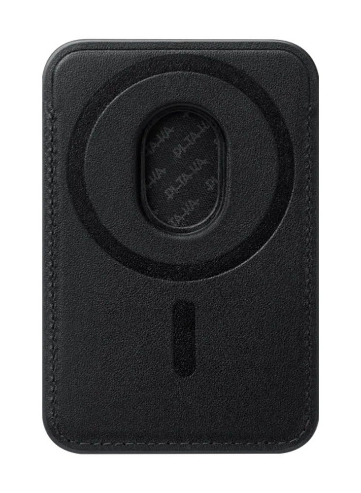 Pitaka Magnetic Woven Wallet, MagSafe Card Holder for iPhone 15/14/13/12 Series, Ultra-Slim Lightweight Woven Design, Strong Magnetic Attachment, Stylish RFID Blocking Card Wallet (1-2 Cards), Black Grey - Image 4