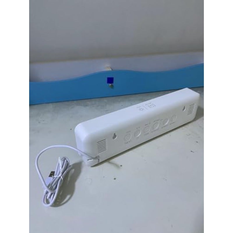 ساعة رقمية كبيره عرض LED ساعة منبه رقمية قابلة لإعادة الشحن مع تشغيل صوتي مؤقت عرض التاريخ ودرجة الحرارة ساعات حائط رقمية لغرفة المعيشة المطبخ المكتب لون أبيض - Image 3