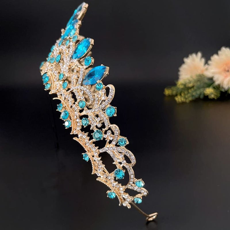 cheekyglo Vintage Crown Bridal Crown Birthday Party Headband Queen Crown Rhinestone Wedding Crowns and Tiaras for Women - Image 2