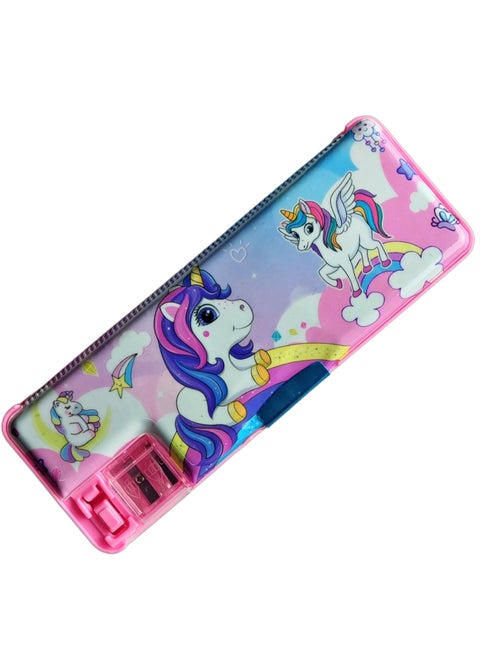 Unicorn Disney multipurpose magnetic kids pencil case with sharpner