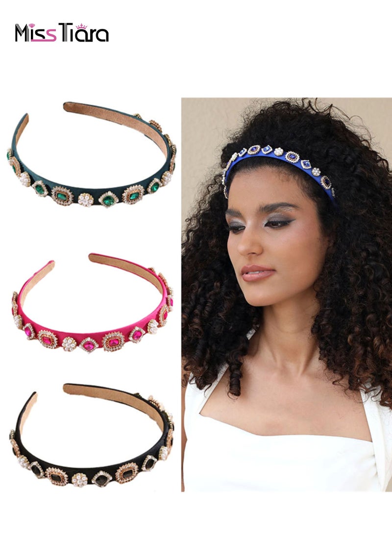 MissTiara - Fully Handmade Fashion Baroque Style Rhinestone Pearl Headband For Girls Ladies - Image 1