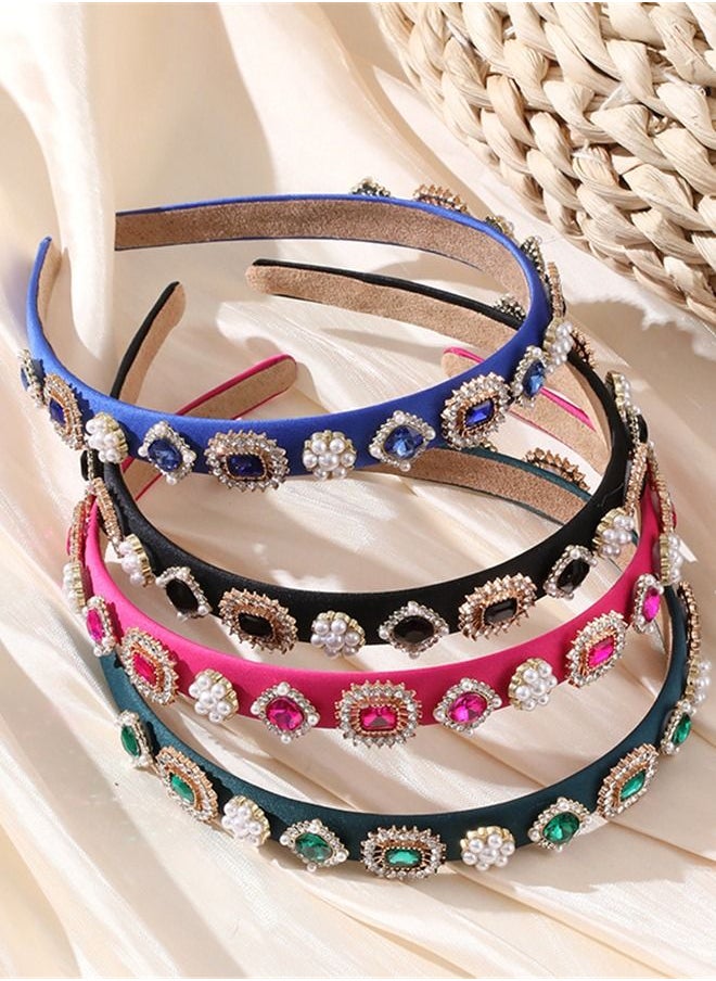 MissTiara - Fully Handmade Fashion Baroque Style Rhinestone Pearl Headband For Girls Ladies - Image 1