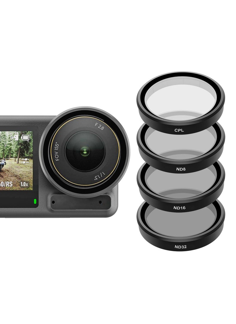 TELESIN - Osmo Action 5 Pro ND Filter Set for DJI Osmo Action 5 Pro, 4 Pack ND8 ND16 ND32 CPL Neutral Density Filter Kit Accessories, Multi Coated HD Optical - Image 1