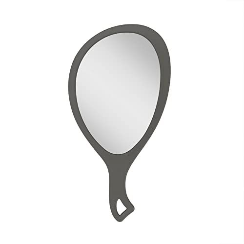 Zadro Large Hand Mirror with Handle Salon Mirrors for Hair Stylist, Big Handheld Mirror Makeup Mirror Wall Mounted Hang (1, Pebble Gray, Medium: 15" x 8") - Image 1
