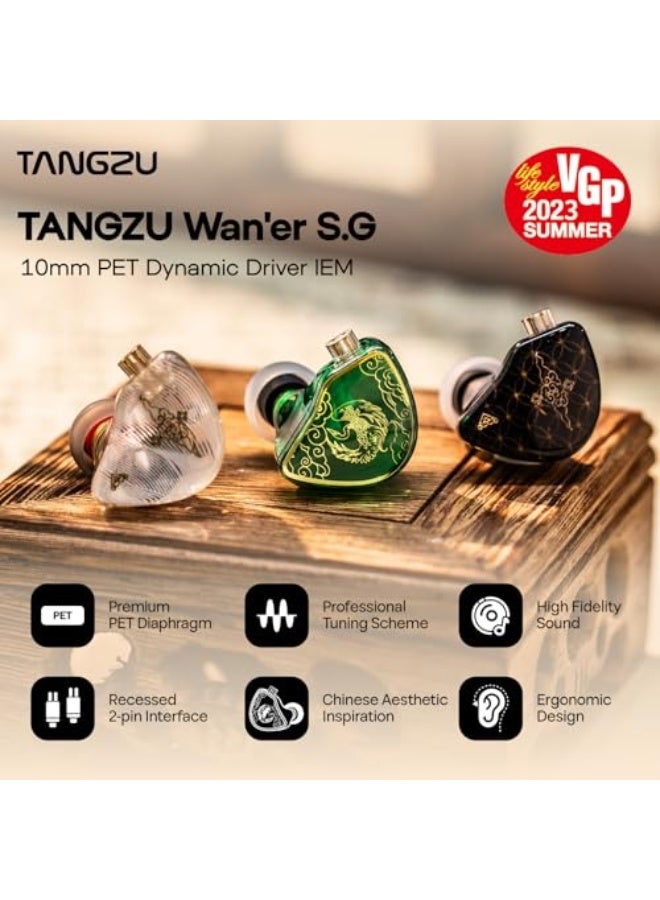 TANGZU Wan'er S.G 10mm DD Driver PET Diaphragm IEM, Recessed 2Pin - Image 2