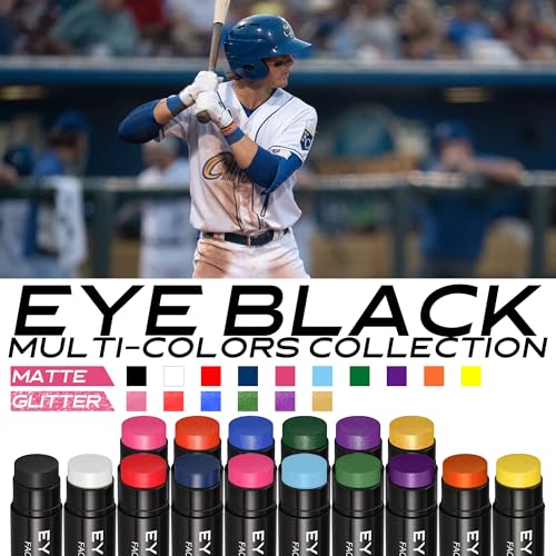 CCbeauty 12 Pack Eye Black Stick for Baseball Football Softball Lacrosse, Anti-Glare Eyeblack, Waterproof, Last All Game, Smooth Application, High Pigmented Color, 10 Multicolors - Image 2