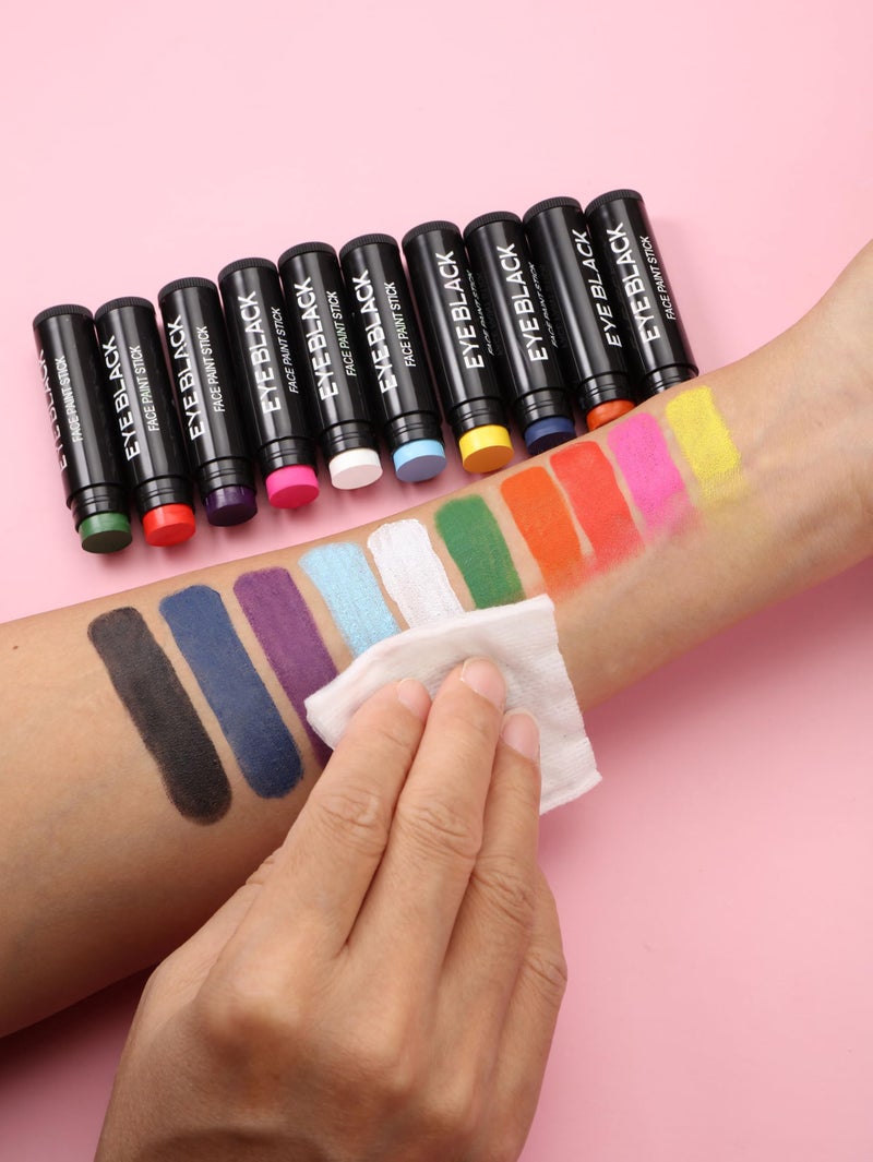 CCbeauty 12 Pack Eye Black Stick for Baseball Football Softball Lacrosse, Anti-Glare Eyeblack, Waterproof, Last All Game, Smooth Application, High Pigmented Color, 10 Multicolors - Image 4