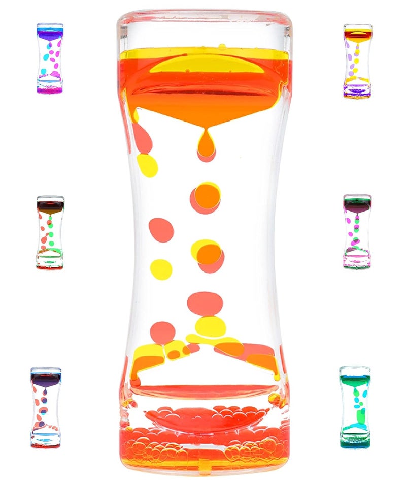 Sfydom Liquid Motion Bubbler Timer Diamond Shaped Liquid Timer For Fidget ToyAutism Toys Children Activity Calm Relaxing Penguin Desk Toys And Home Ornament Red And YellowOrdinary - Image 1