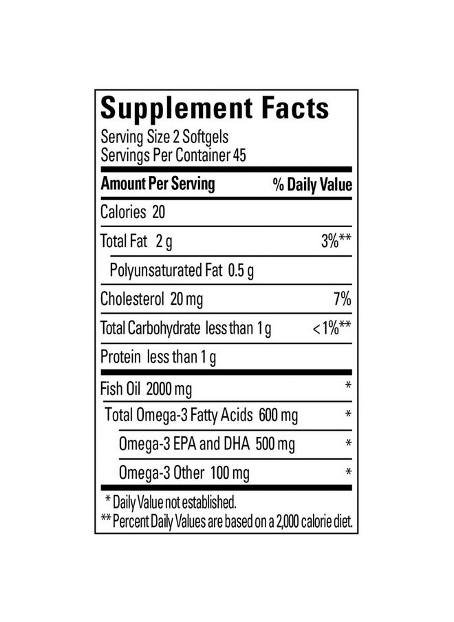 Nature Made - Fish Oil 1000 Mg 90 Softgels Fish Oil Omega 3 Supplement For Heart Health - Image 1