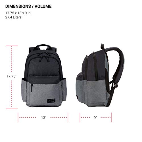 SwissGear 2789 Laptop Backpack, Grey/Black, 17.75-Inch - Image 4