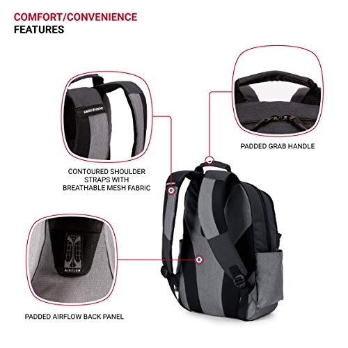 SwissGear 2789 Laptop Backpack, Grey/Black, 17.75-Inch - Image 2