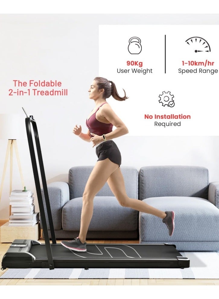 RUIYADA 2 in 1 Walking Pad, Foldable Treadmills with Handle Bar, 2.5HP Portable Folding Treadmill with Remote Control, Under Desk for Home Office, Small Treadmill - Image 2