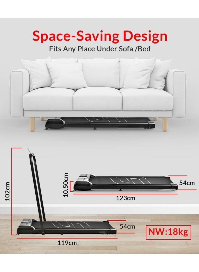 RUIYADA 2 in 1 Walking Pad, Foldable Treadmills with Handle Bar, 2.5HP Portable Folding Treadmill with Remote Control, Under Desk for Home Office, Small Treadmill - Image 3