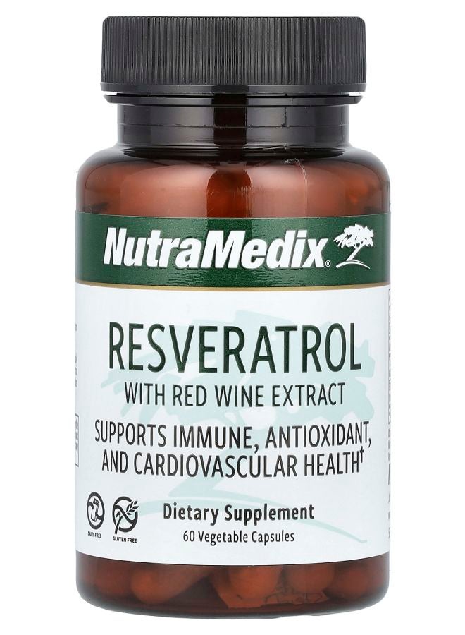 Resveratrol with Red Wine Extract 60 Vegetable Capsules