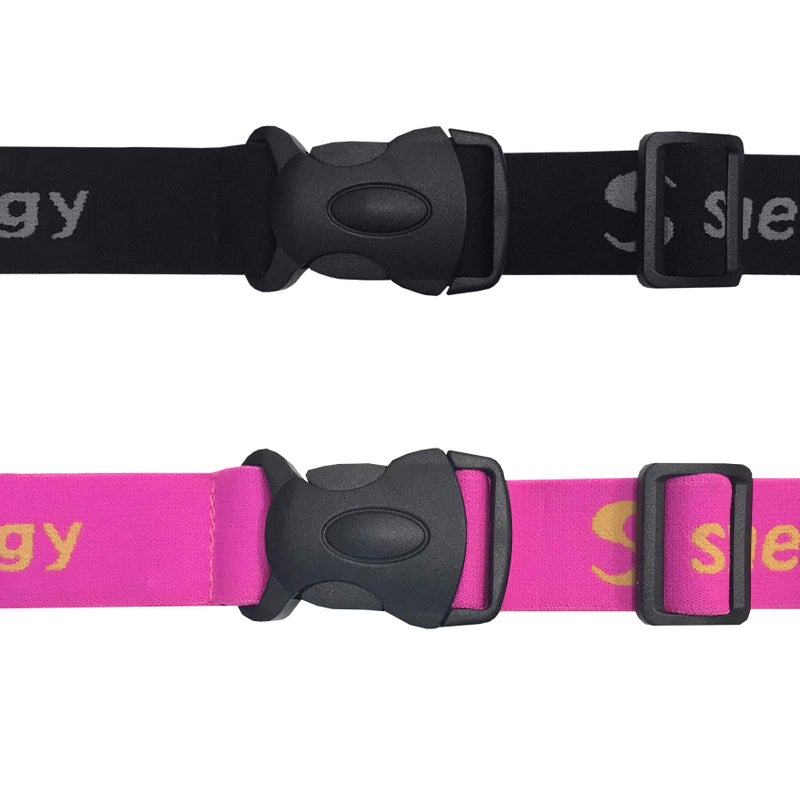 SYNERGY حزام رقم يوم السباق من سينيرجي للجري/الترياتلون 2-Pack (أسود/وردي 2-Pack) - Image 3
