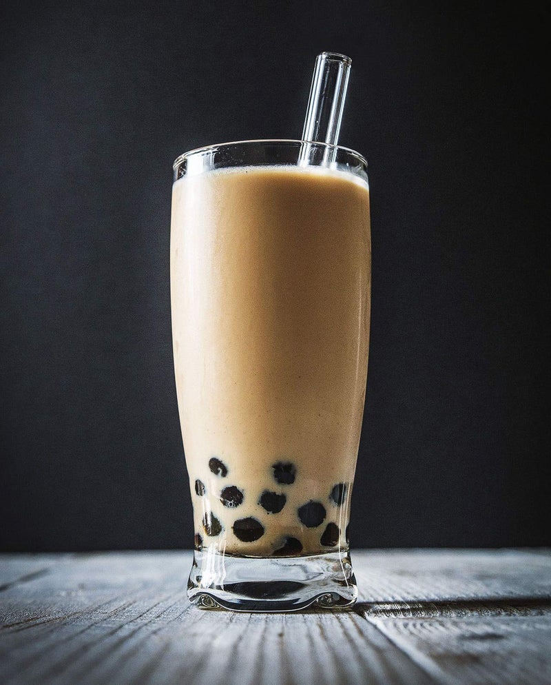 ALINK Reusable Glass Boba Straws, 14mm Extra Wide Clear Smoothie Straws for Bubble Tea, Pack of 4 with 1 Case and 2 Brush - Image 5