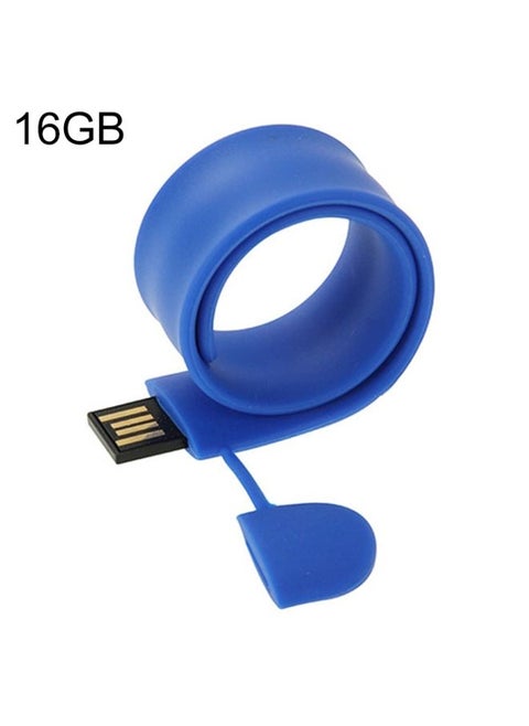 Silicone Bracelet USB Flash Disk with 16GB Memory(Dark Blue)