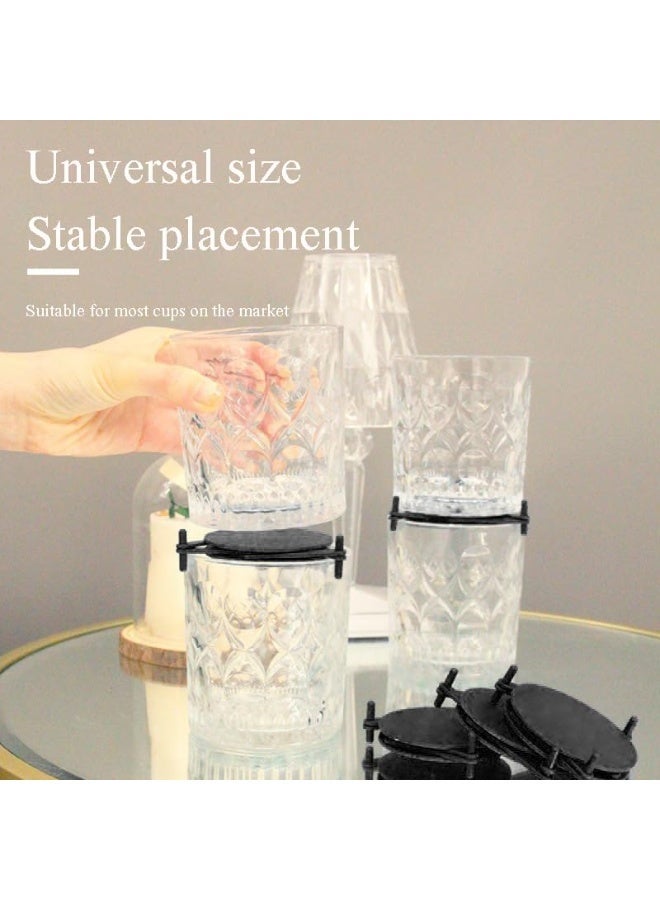 Expandable Stackable Mug Stacker 4Pcs Black, Kitchen Cabinet Cupboard Pantry Coffee Tea Cup Glass Storage Organizer Discs, Space Saving Drinkware Holder for Home & RV - Image 5