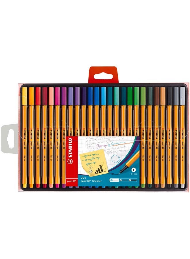 ستابيلو مجموعة أقلام تحديد دقيقة من ستابيلو بوينت 88 - عبوة من 25 قلمًا (متعدد الألوان) - Image 1