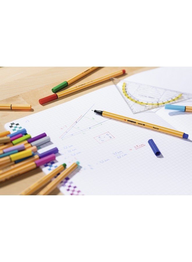 ستابيلو مجموعة أقلام تحديد دقيقة من ستابيلو بوينت 88 - عبوة من 25 قلمًا (متعدد الألوان) - Image 4