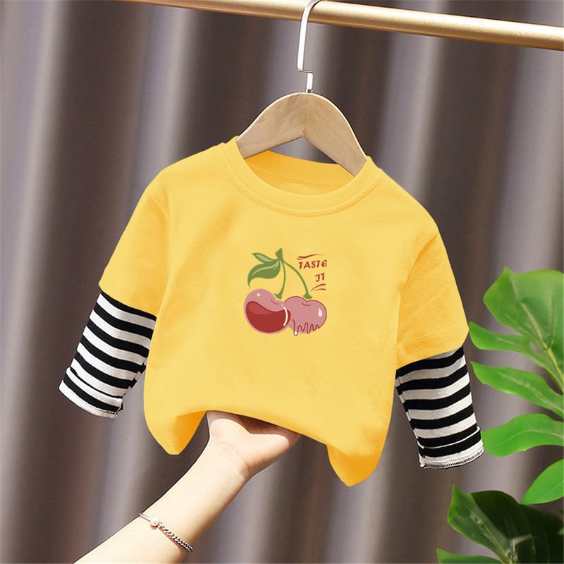 G5523# Cartoon Color Base Shirt For Boys And Girls Long Sleeve T-Shirt Children'S Baby Joker Children'S Wear - Image 1