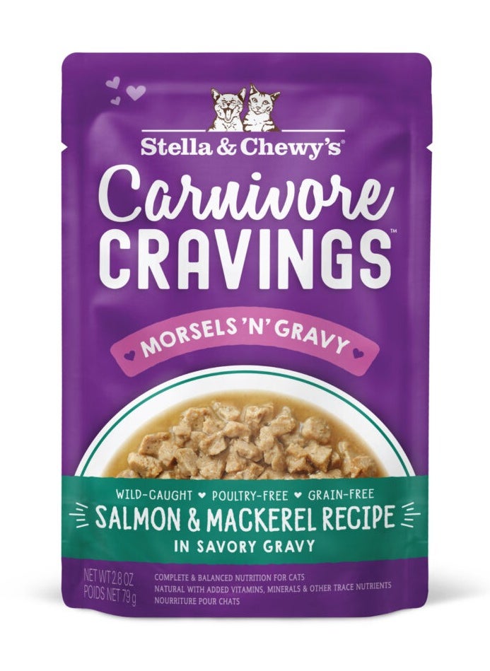 Stella & Chewys Stella & Chewy's Carnivore Cravings Morsels'N'Gravy - Salmon & Mackerel Recipe - 2.8 oz  - Image 1