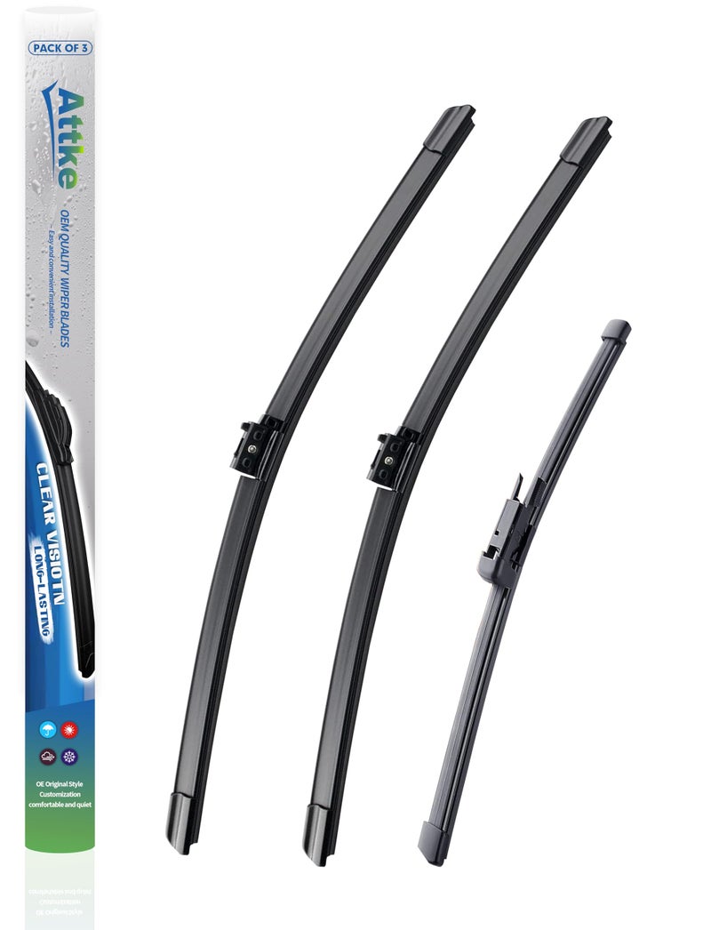 ATTKE Front Wiper Blades and Rear Wiper Blades for MercedesBenz GLC300 GLC250 350 20162021GLC43 AMG GLC63 AMG 20172021 OEM Wiper Blades 22 22 12 3 Wiper Blades