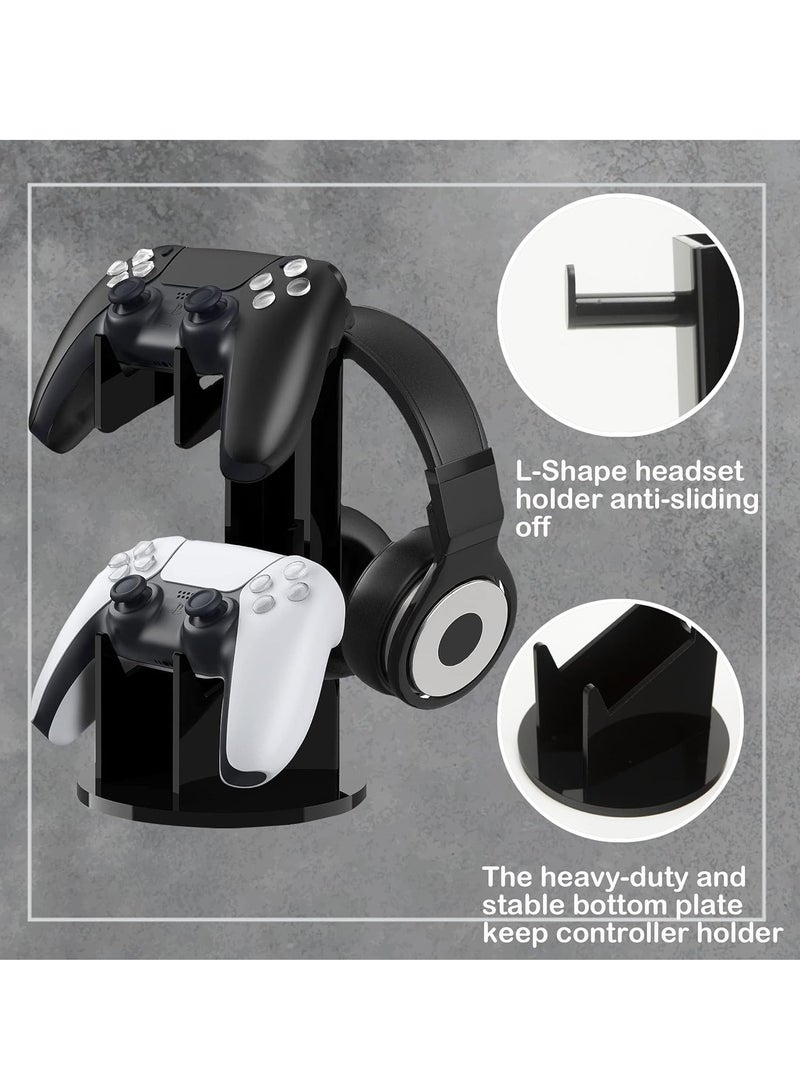 Bukela Universal Game Controller Stand and Headset Holder, 2-Tier Acrylic Gamepad Holder for Xbox ONE, PS4, PS5, Xbox Series X, Headphone Stand, Gaming Accessories for Desk Setup and Organization  - Image 5
