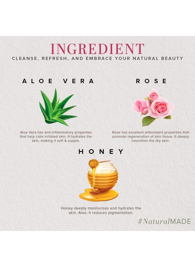 Khadi Natural Aloe Vera Face Wash With Scrub & Rose & Honey Body Wash | For Younger-Looking Skin |Improves Complexion| Paraben & Sls Free | 210 Ml Each  - Image 4