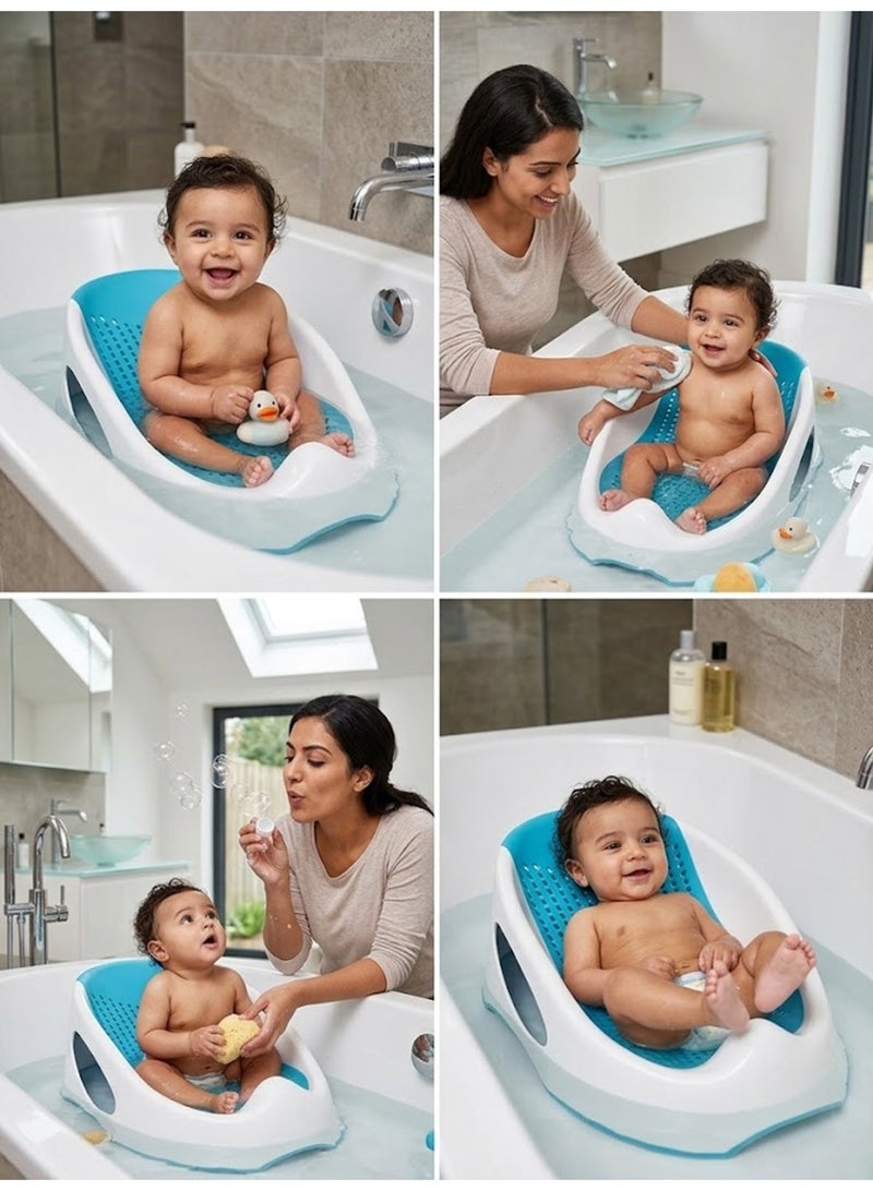 LO.BABY.VE Baby Bath Seat, Baby Bathing Aid, Safety-conscious, slip-resistant design; breathable, skin-friendly PVC material; ergonomic shape; portable and easy to store - Image 4
