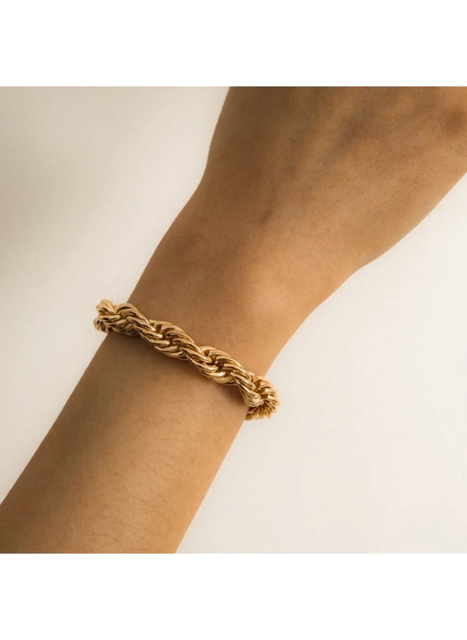 Luxuria - 316L Stainless Steel 18K Gold Plated Bracelets for Women Men Smooth Gold Chain Bracelet - Image 1