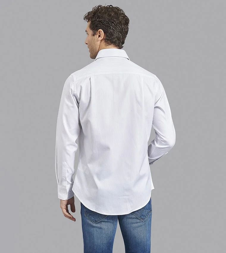 BEVERLY HILLS POLO CLUB  Deluster Stripe Slim Fit Shirt for Men | Best Price UAE