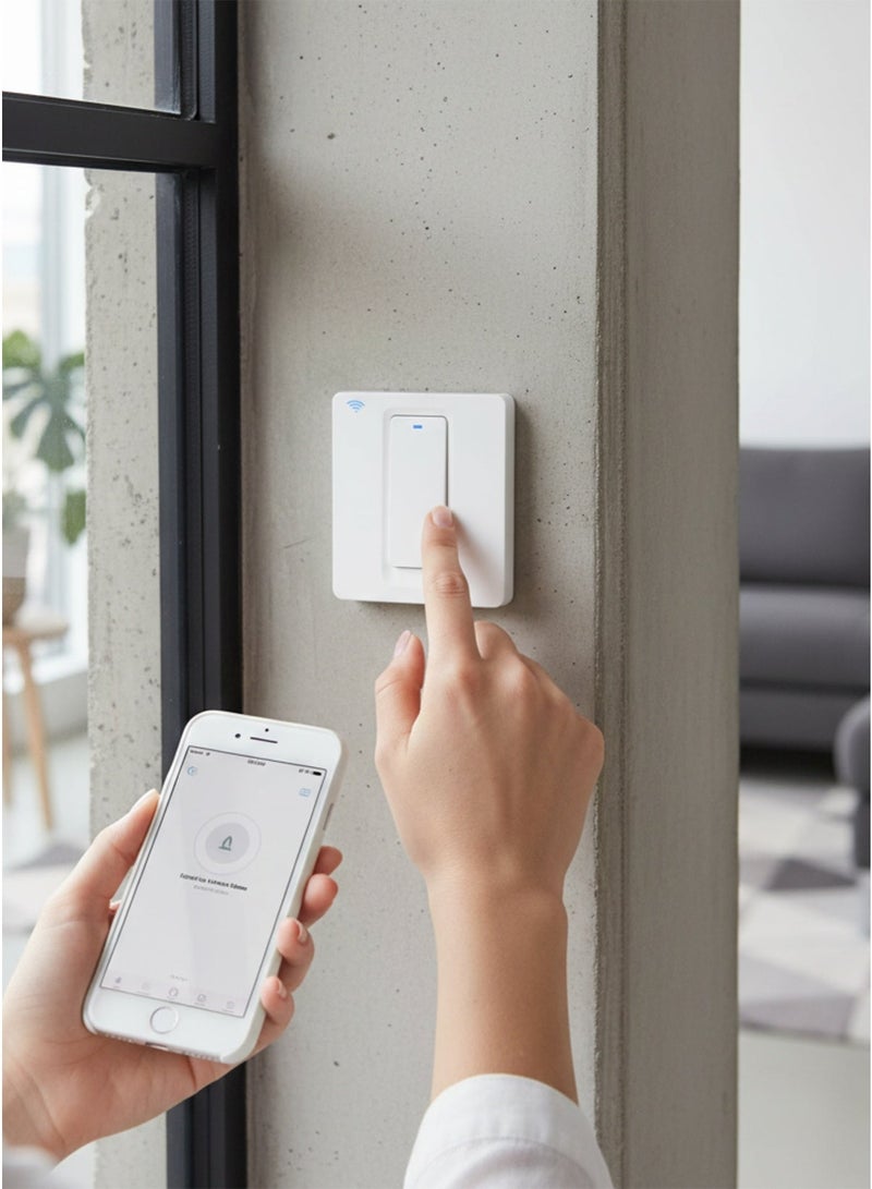 Smart WiFi Wall Light Switch Touch Control Glass Panel Remote Control Voice Control Compatible with Alexa Timer Function Overload Protection AC 100-240V WiFi & Bluetooth Connection Indoor Use - Image 1