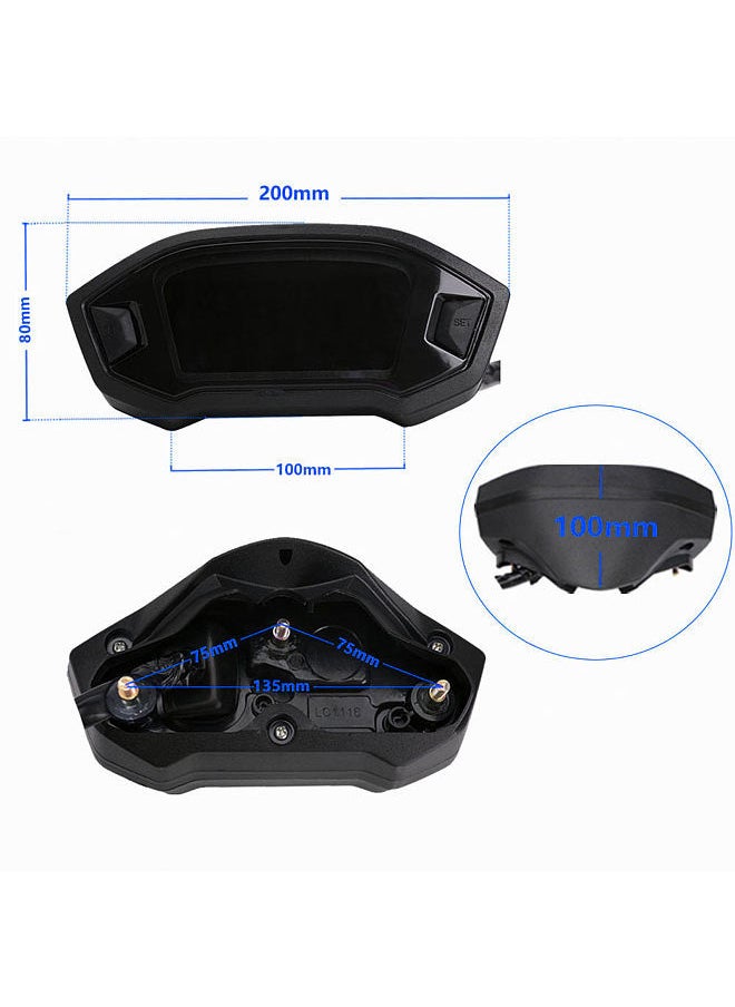 Generic - Motorcycle Speedometer Universal Tachometer LCD Digital  Gauge Fuel Level Meter for 1,2,4 Cylinders - Image 1