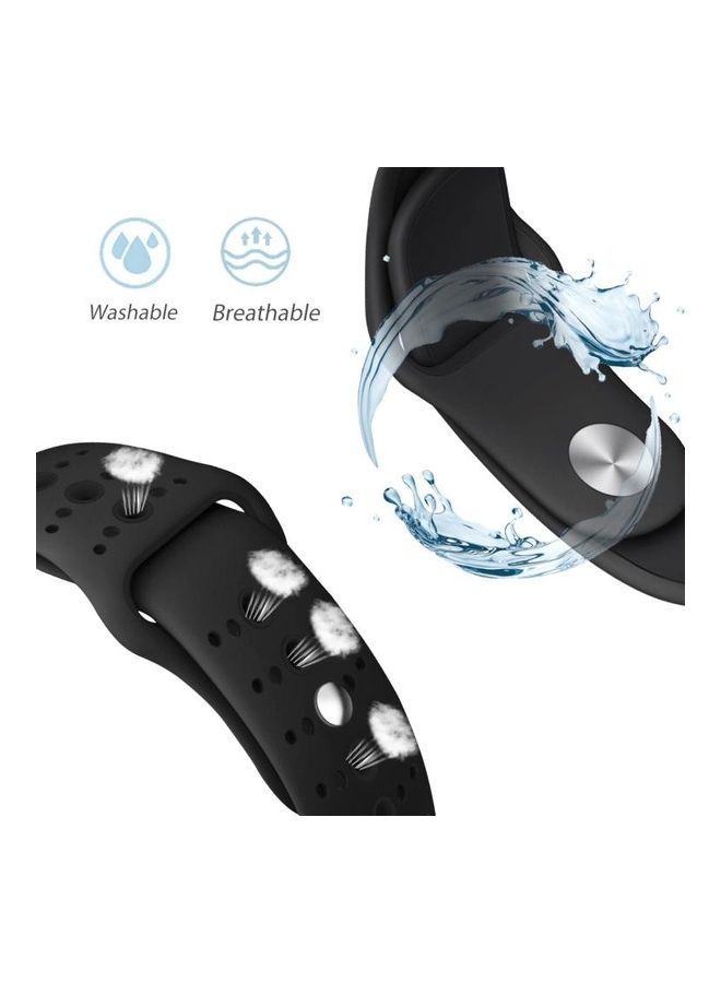 NIBEMINENT Two-Tone Porous Silicone Watchband For Apple Watch Series 7/6/SE/5/4/3/2/1 41/40/38mm Black - Image 3