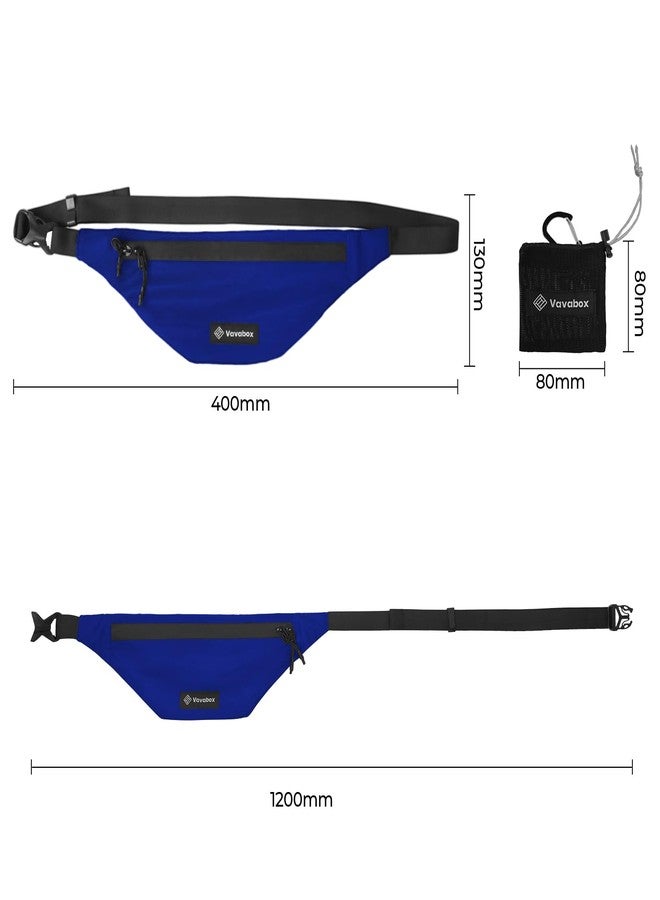 Vavabox Extremely Lightweight Running Belt for Men Women, Fanny Pack Travel Bum Bag with 2 Zippers, Water-Resistant Waist Bag for Running Walking Hiking (Dark Blue) - Image 4