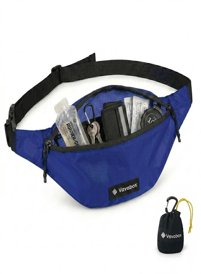 Vavabox Extremely Lightweight Running Belt for Men Women, Fanny Pack Travel Bum Bag with 2 Zippers, Water-Resistant Waist Bag for Running Walking Hiking (Dark Blue) - Image 1