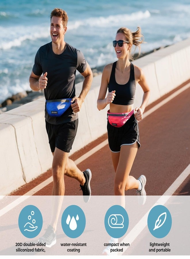 Vavabox Extremely Lightweight Running Belt for Men Women, Fanny Pack Travel Bum Bag with 2 Zippers, Water-Resistant Waist Bag for Running Walking Hiking (Dark Blue) - Image 5