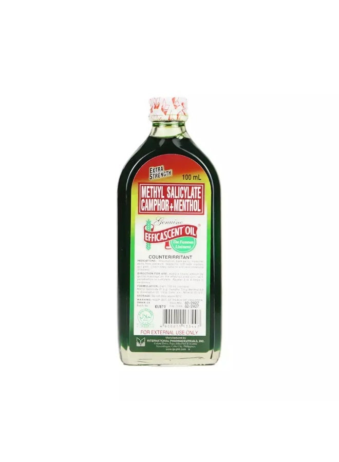 efficascent Genuine Efficascent Oil Liniment Methyl Salicylate Camphor Menthol Extra Strength- 100ml - Image 1