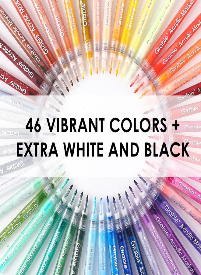 Grabie Acrylic Paint Pens, Acrylic Paint Markers, 48 Colors, 0.7 mm, Extra Fine Tip Paint Markers, Premium Paint Pens for Painting on Various Surface, Acrylic Paint Set, Art Supplies for Acrylic Paint - Image 3