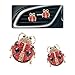 ORIESSE Ladybug Car Accessories2pcs Red Lady Bug Air Vent Clips Cute Car Air FreshenerBling Rhinestone Car Decor for WomenRefillable Outlet Diffusers - Image 2