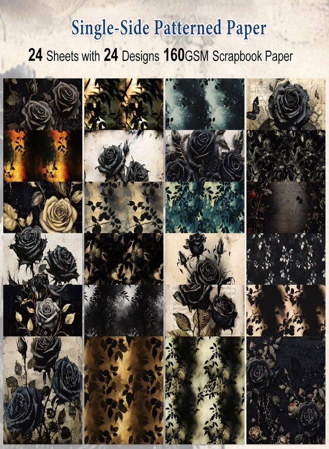 SKIONCE Aesthetic Scrapbook Paper Vintage Pattern 24 Sheets 6 x 6 Inch Scrapbook Supplies,Single-Sided Paper for DIY Crafts, Card Making, Art Journaling - Image 4