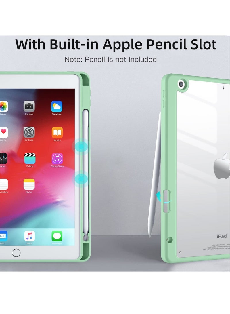 كابتن تيك Case Compatible with iPad 9th /8th /7th Generation Case(2021/2020/2019), Full Body Protective with Pencil Holder, Clear Case Designed for iPad 10.2 Inch, Auto Sleep/Wake Cover, Mint Green KSA | Riyad - Image 3