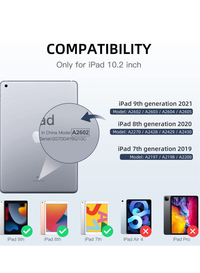 كابتن تيك Case Compatible with iPad 9th /8th /7th Generation Case(2021/2020/2019), Full Body Protective with Pencil Holder, Clear Case Designed for iPad 10.2 Inch, Auto Sleep/Wake Cover, Mint Green KSA | Riyad - Image 4