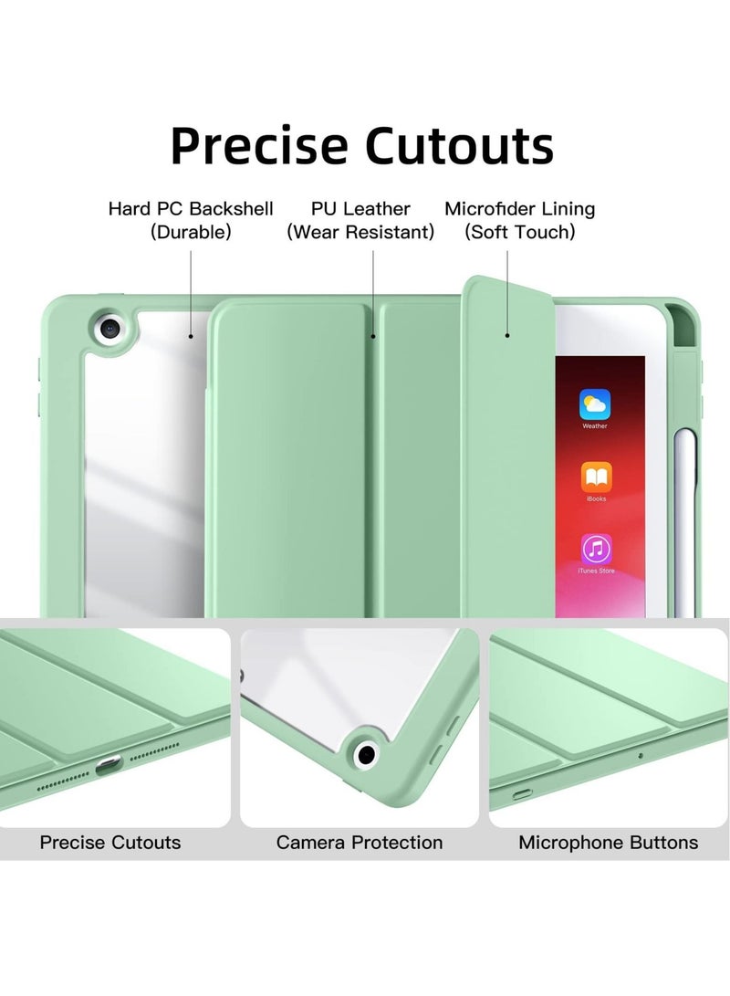 كابتن تيك Case Compatible with iPad 9th /8th /7th Generation Case(2021/2020/2019), Full Body Protective with Pencil Holder, Clear Case Designed for iPad 10.2 Inch, Auto Sleep/Wake Cover, Mint Green KSA | Riyad - Image 2