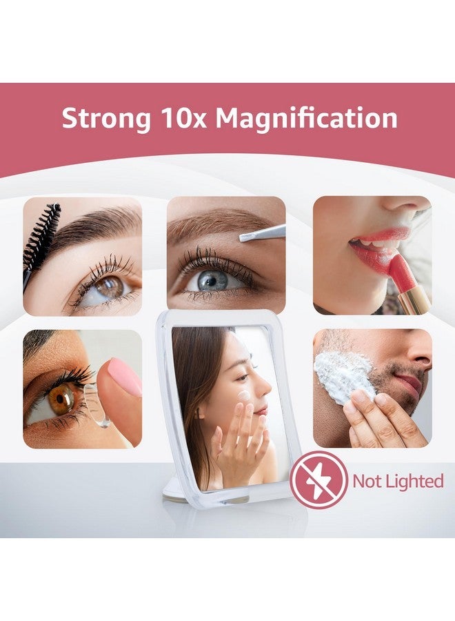 Mirrorvana 10X Magnifying Makeup Mirror - Suction Cup Cosmetic Make Up Mirror For Vanity, Bathroom, And Travel - 6.3 X 6.3 Inch (Square) - Image 2