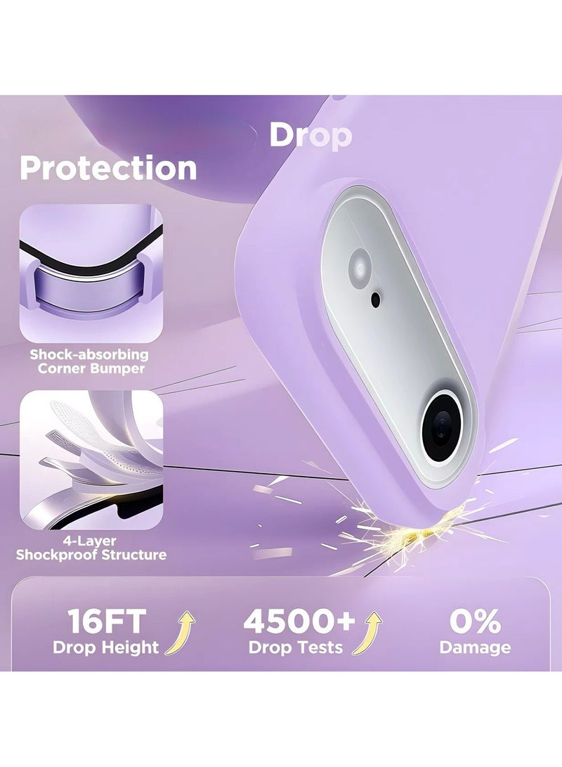 ACLIX Silicone Case Compatible with iPhone 17 Air, Slim Liquid Silicone Phone Case with 3-Layer Soft Rubber Shockproof Bumper with TPU Lining (Light Purple) - Image 2