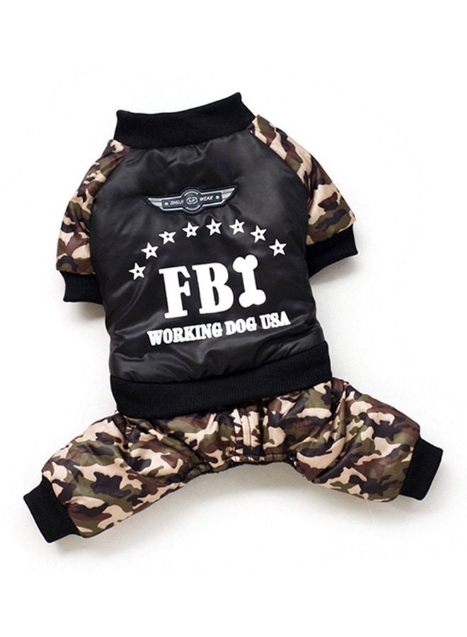 NIBEMINENT FBI Print 4-Leg Jumpsuit Cotton Coat Camouflage/Black Medium - Image 1