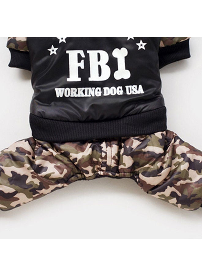 NIBEMINENT FBI Print 4-Leg Jumpsuit Cotton Coat Camouflage/Black Medium - Image 3